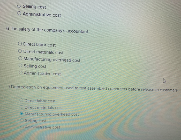 industrial park. Listed below are some of the costs that are incurred