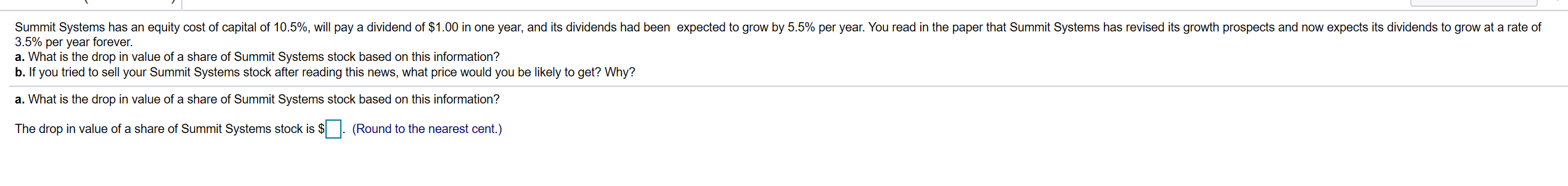  Please ANSWER BOTH A and B. Thanks Summit Systems has an
