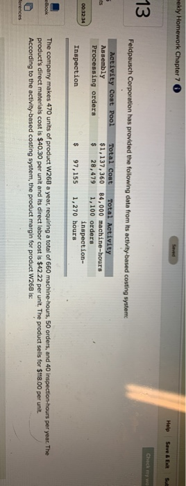  ekly Homework Chapter 7 Seved Help Save & Exit Sub Check