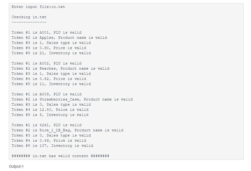 items: - PLU code: Product Look Up Code. Unique for each product,