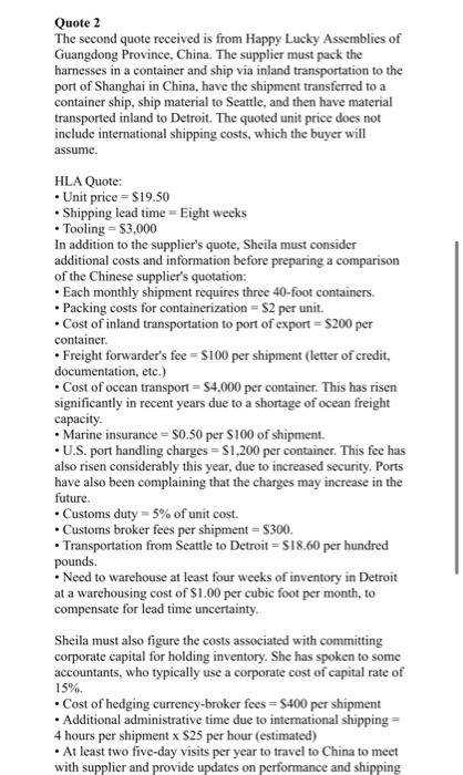 Procurement Decision Sheila Austin, a buyer at Autolink, a Detroit-based producer of