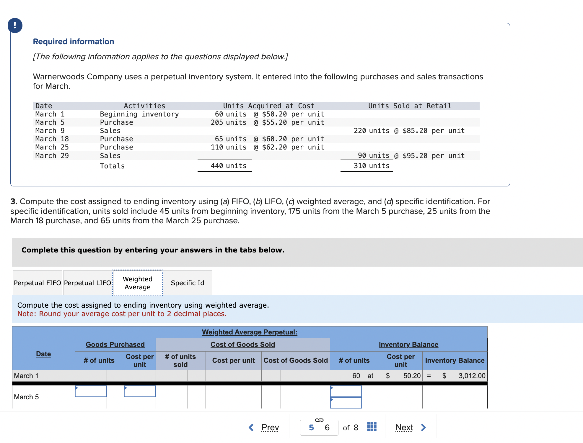  Compute the cost assigned to ending inventory using (a) FIFO, (b)