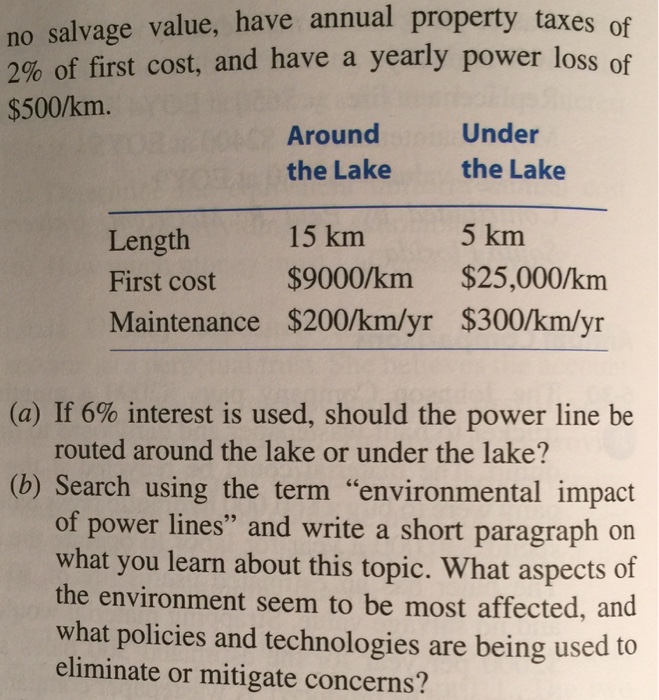 both cases the power line will last 15 years, have 6-39 G