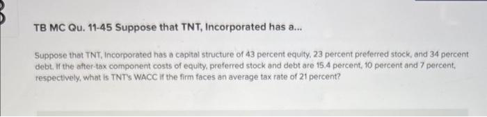  multiple choice: A. 9.45% B. 11.30% C. 10.64% D. 8.93% TB