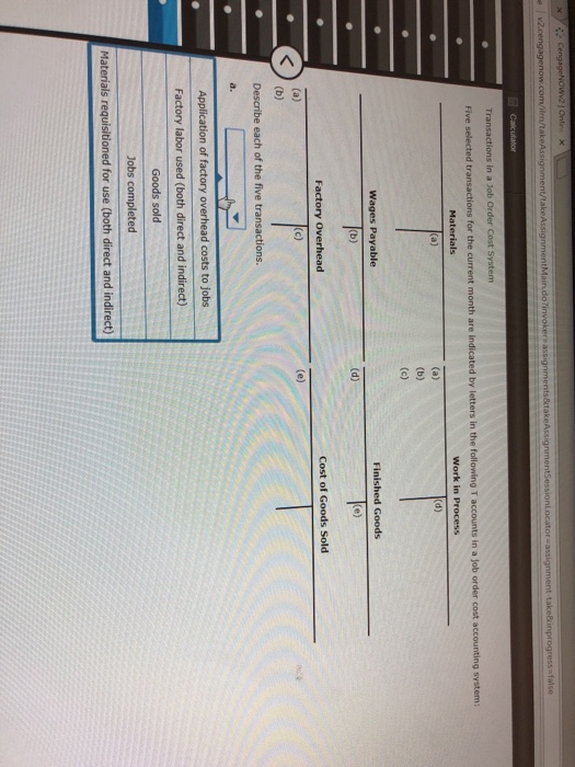  Five selected transactions for the current month are indicated by letters