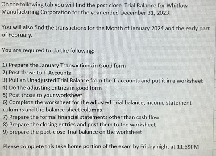  On the following tab you will find the post close Trial