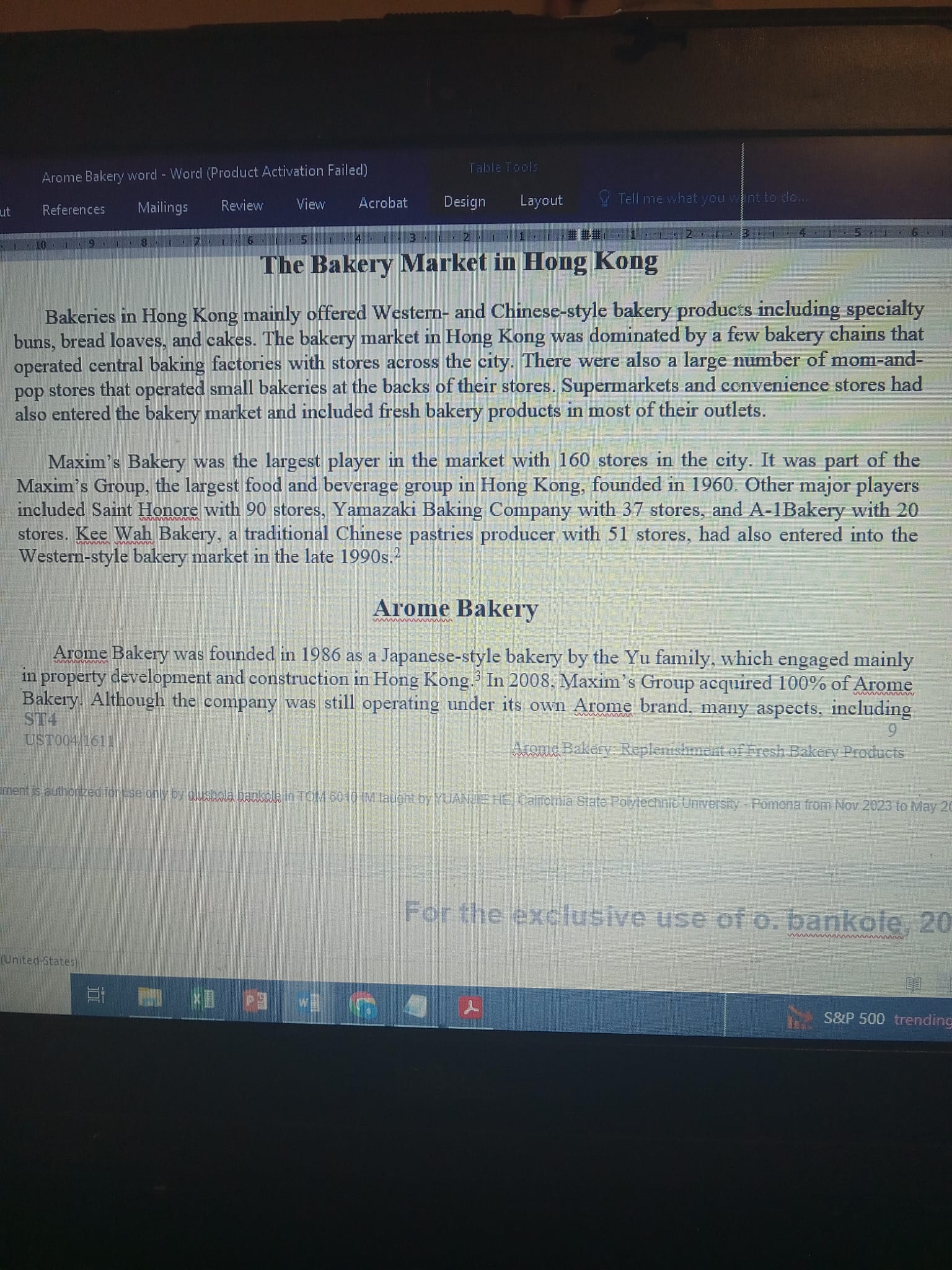 store manager when placing orders forbakery products. What are the top factors