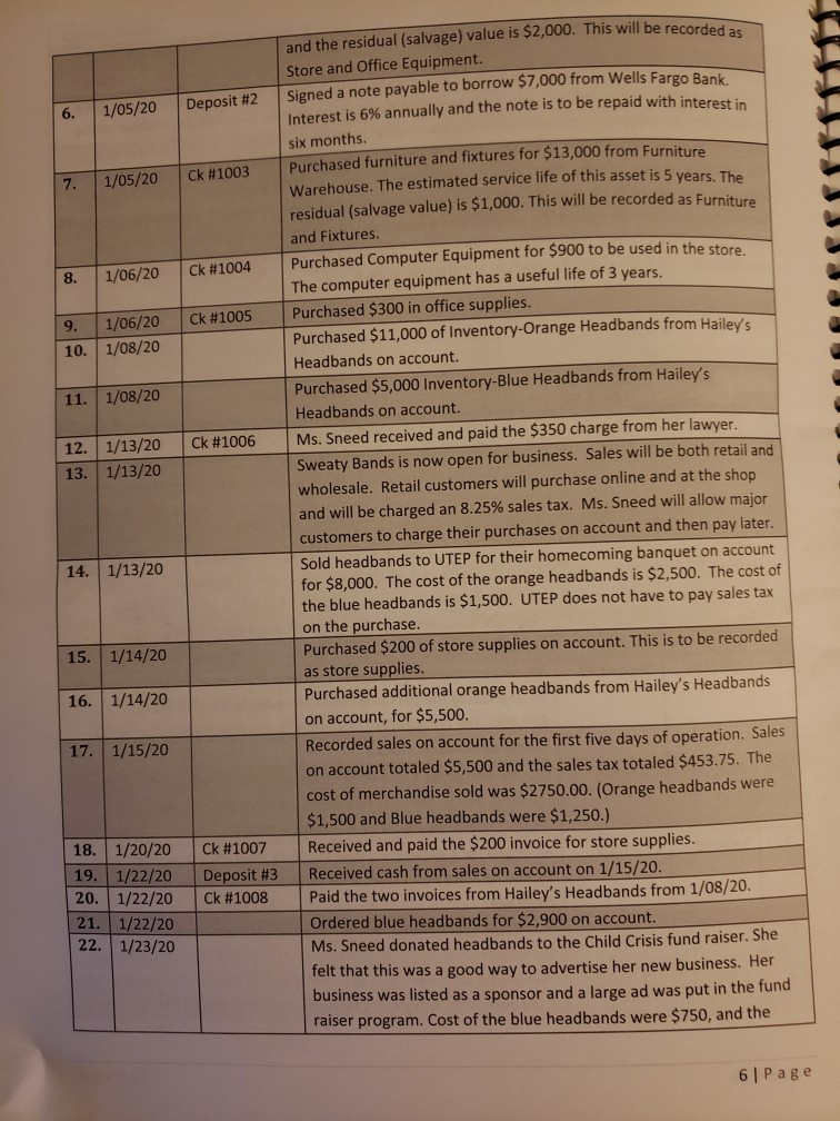 Thank you! Part One, Two and Three Instructions Record the January 2020