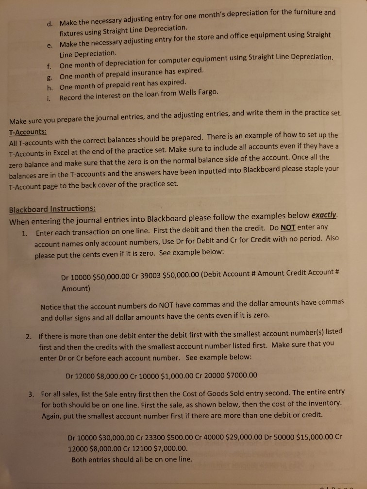 following events. Skip a line between each entry and number the entries
