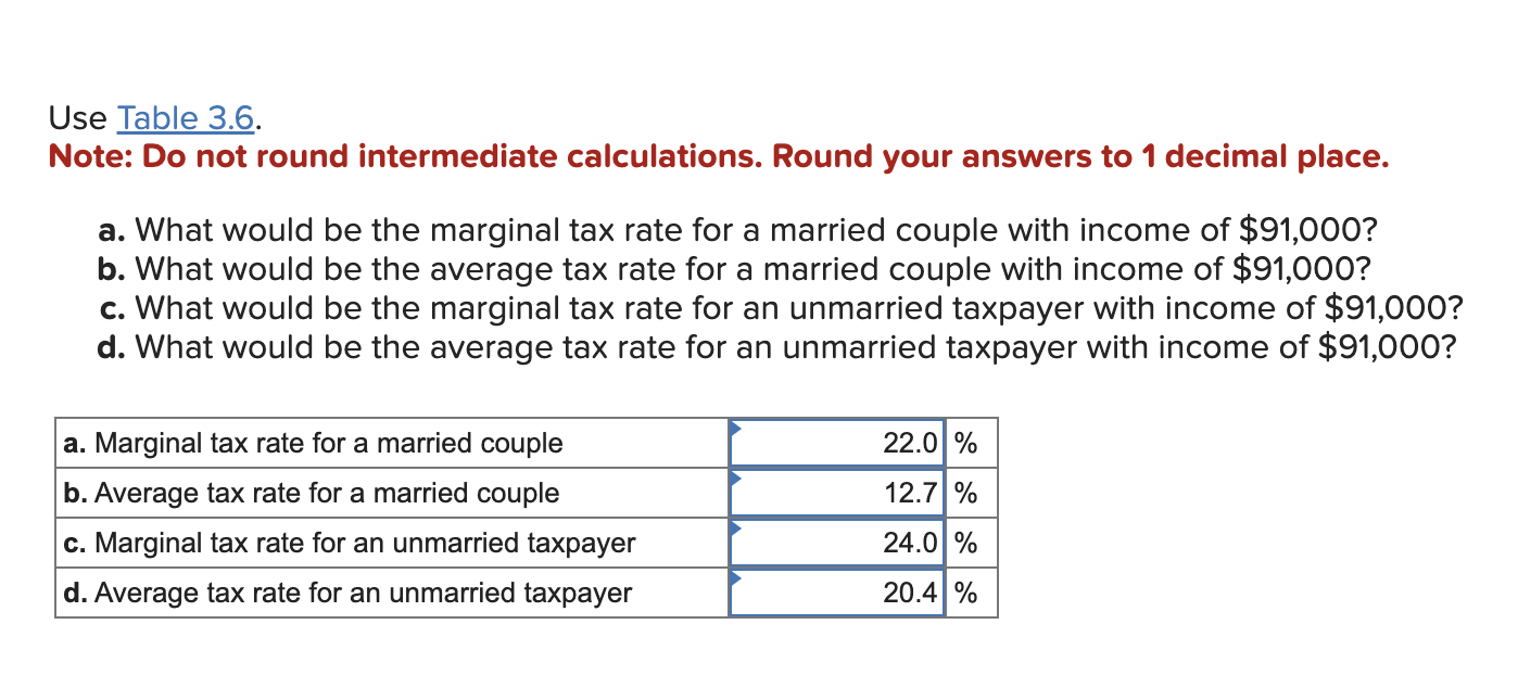  Use Table 3.6. Note: Do not round intermediate calculations. Round your