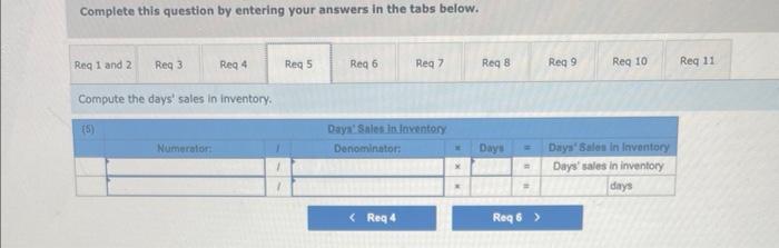 Required: Compute the following (1) current ratio, (2) acid-test ratio, (3) days'