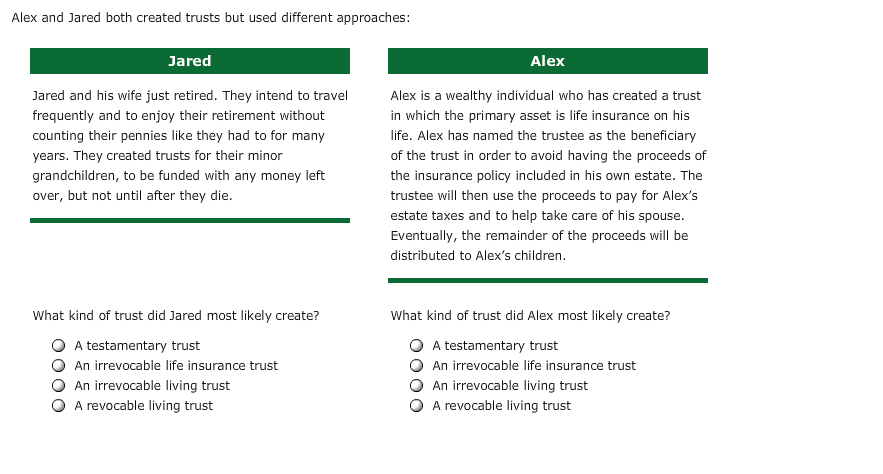 from an estate to another party. A trust is a legal relationship