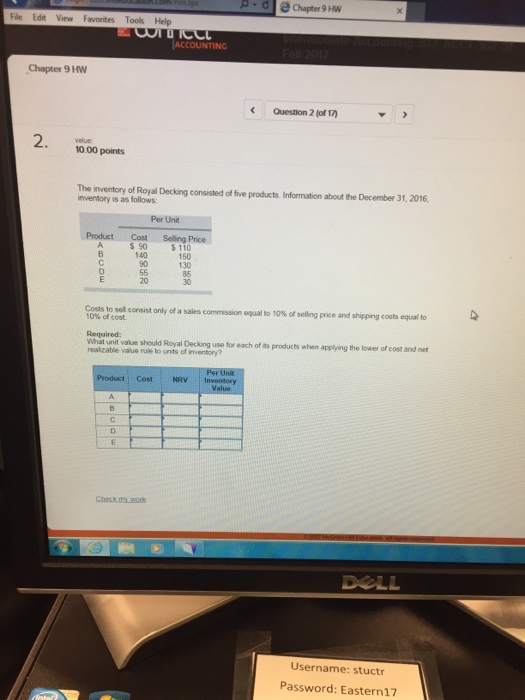  I need help please s-deChapter 9 HW Fle Edit View Favorites