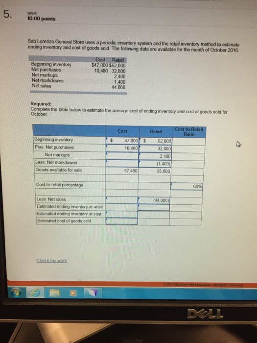 Tools Help ACCOUNTING Chapter 9 HW Question 2 (oft7) 2. 10.00 points