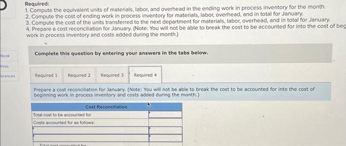 work in process inventory and the costs added during January amounted to