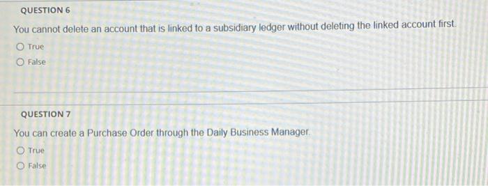  QUESTION 6 You cannot delete an account that is linked to