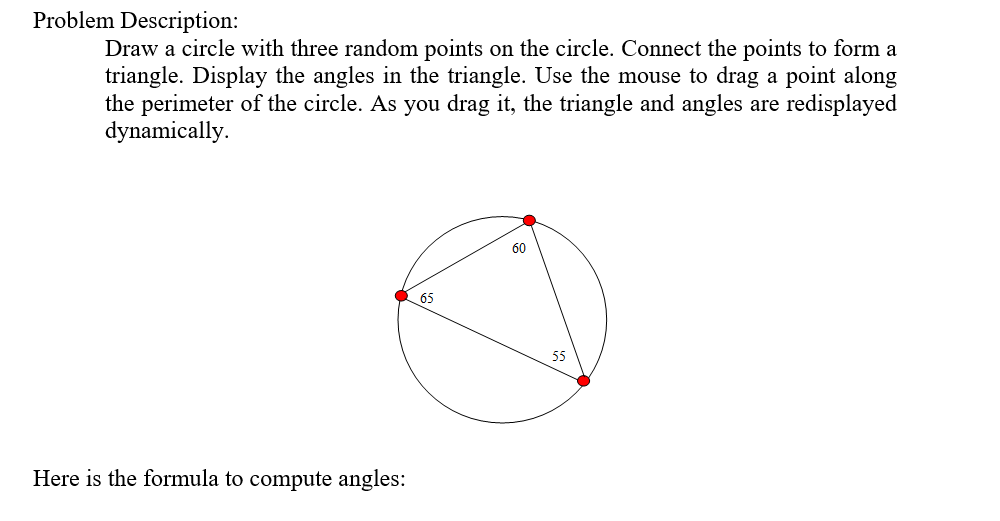 Complete this in JavaFX Problem Description: Draw a circle with three