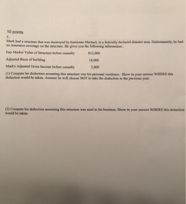  this is taking place in 2018 10 points Mark had a