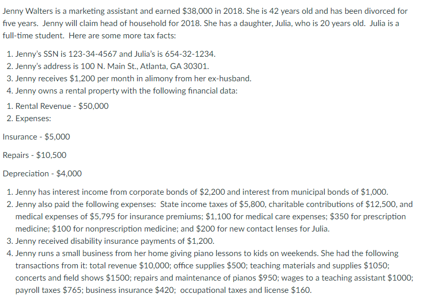 The completed Form 1040-Schedule D and Form 8949 for the below. Jenny