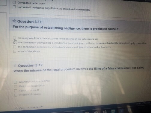  Committed defamation Committed negligence only if his act is considered unreasanable