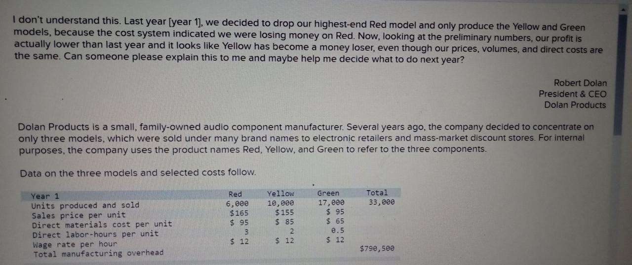  I don't understand this. Last year [year 1), we decided to
