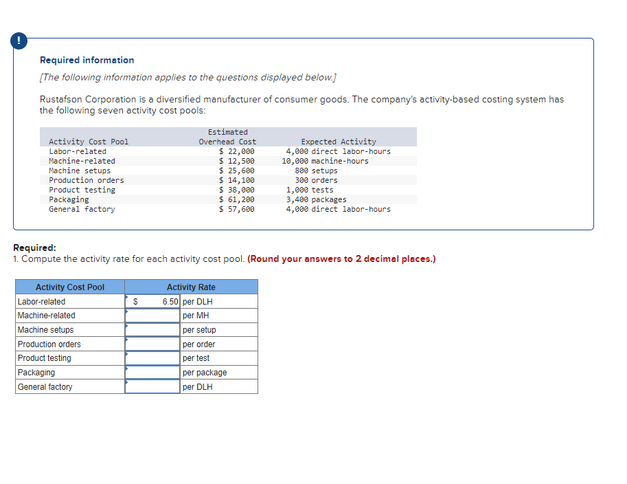 uses a single plantwide predetermined overhead rate based on direct labor-hours. (Round
