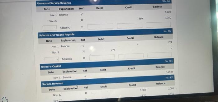 November. During November, the following summary transactions were completed Non 8 Paid