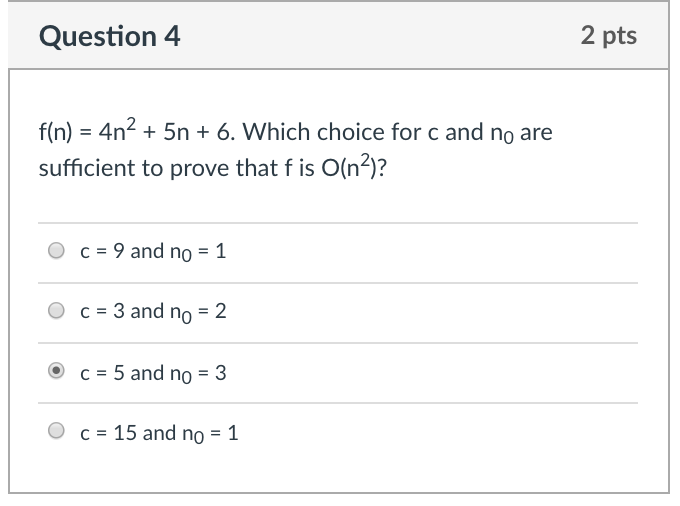 best describes an algorithm that takes as input a list of n
