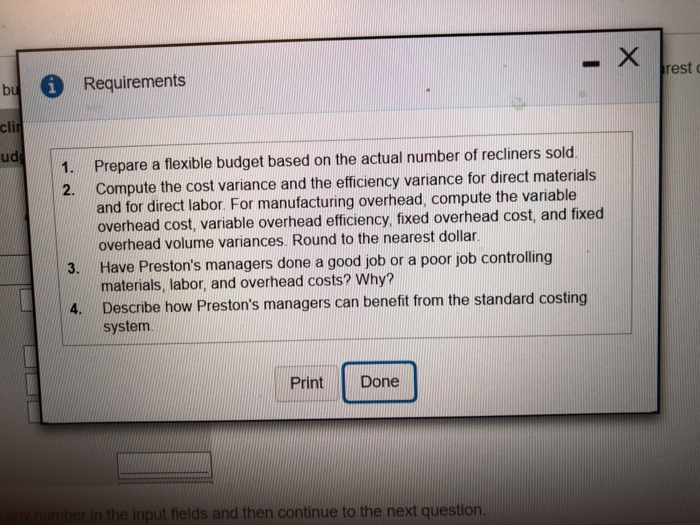 (1,000 recliners x$ 515 each) (980 recliners x$ 495 each) 515,000 485,100