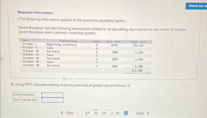 I need FIFO, LIFO, and weighted-average cost pleaseee Required information [The following