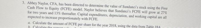 show your work. 3. Abbey Naylor, CFA, has been directed to determine