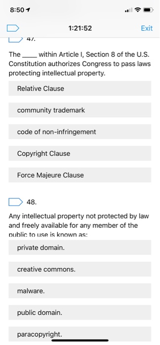  8:501 D 1:21:52 Exit 47. The within Article 1, Section 8