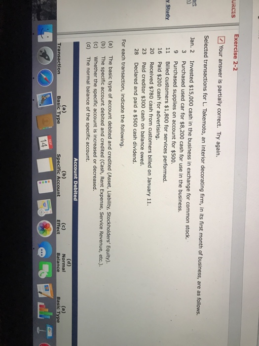  Exercise 2-2 URCES Your answer is partially correct. Try again. Selected