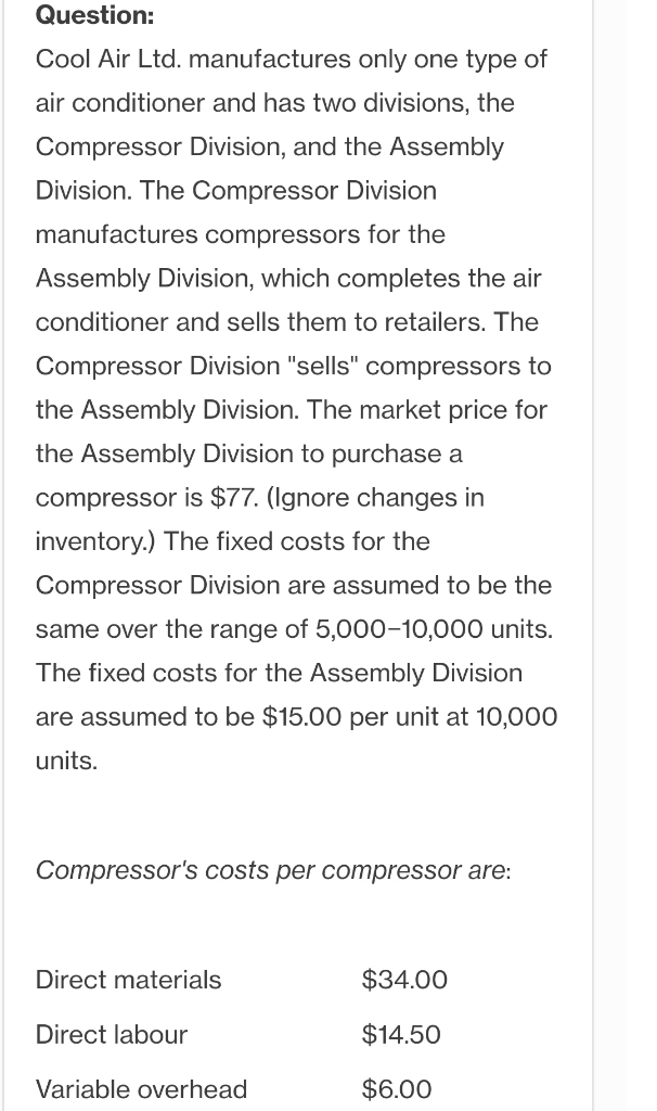 How much is assembly cost per completed air condition? Question: Cool