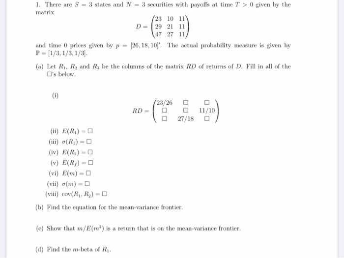  1. There are S = 3 states and N = 3