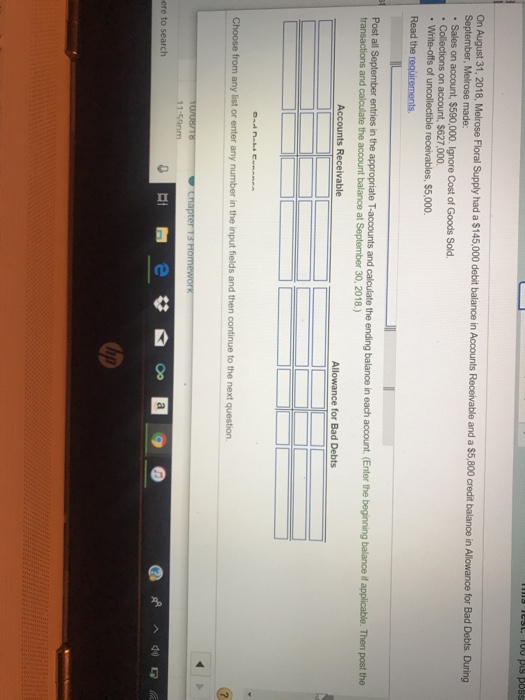 debit balance in Accounts Receivable and a $5,800 credit balance in Allowance