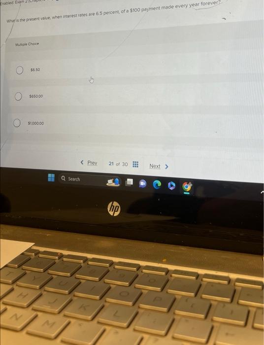  Enabled: Exam What is the present value, when interest rates are