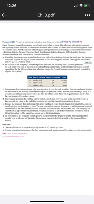  12:26 C Ch. 3.pdf Problem 3-20 Preparing ting and subsequent journal