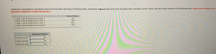  Using the expectations hypothesis theory for the term structure of interest