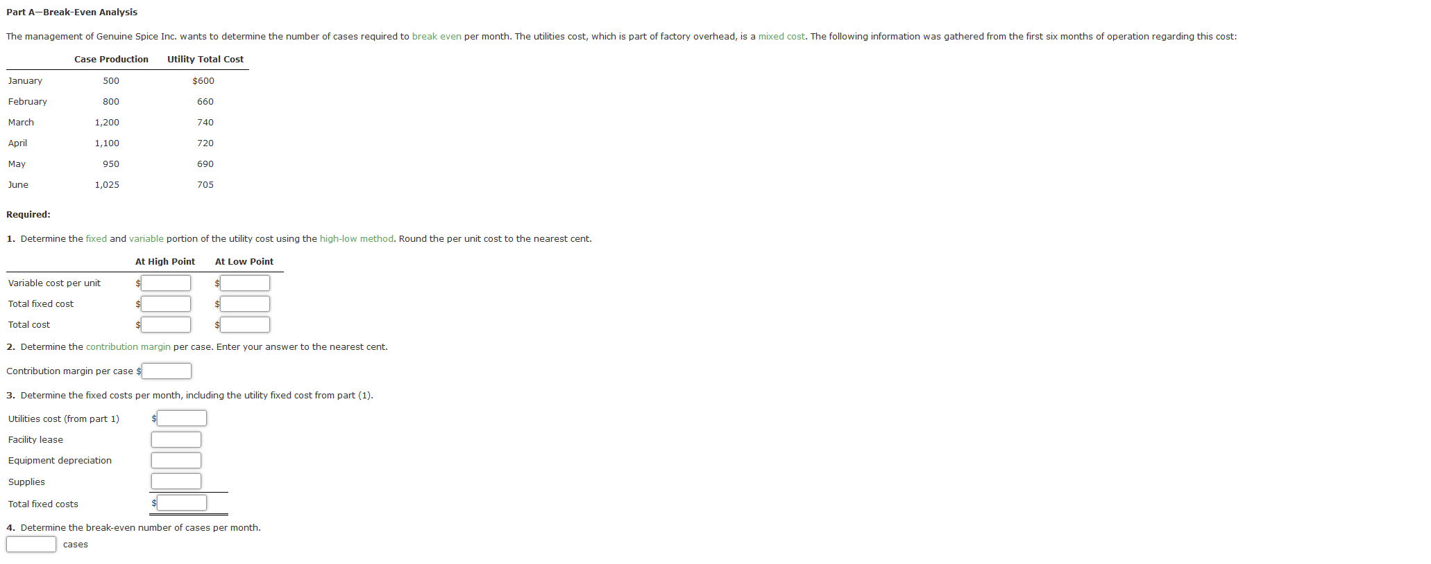 of Genuine Spice Inc. wants to determine the number of cases required