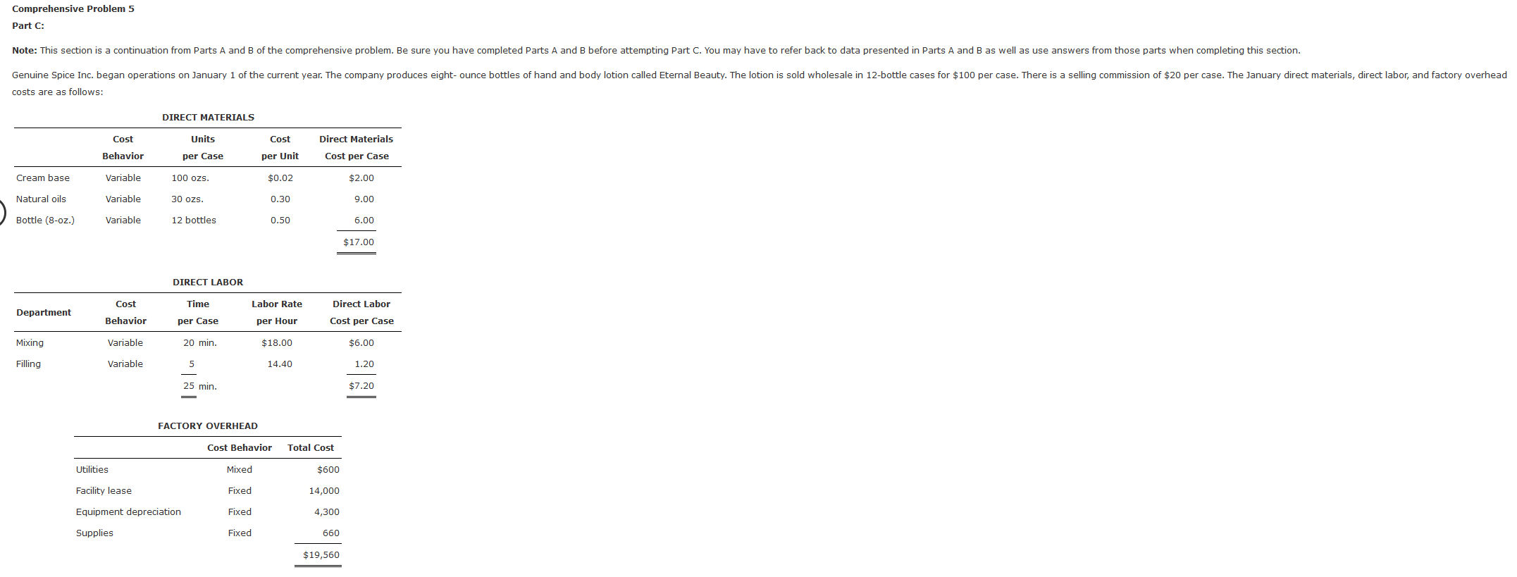 fixed and variable portion of the utility cost using the high-low method.