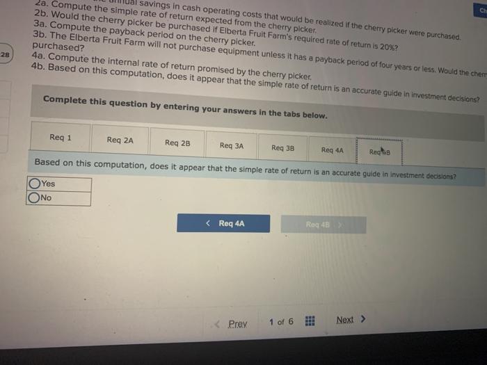 a cherry picker would be a profitable investment for the Elberta Fruit