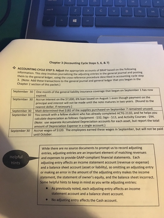  Using this chart of accounts, how would I format the adjusting