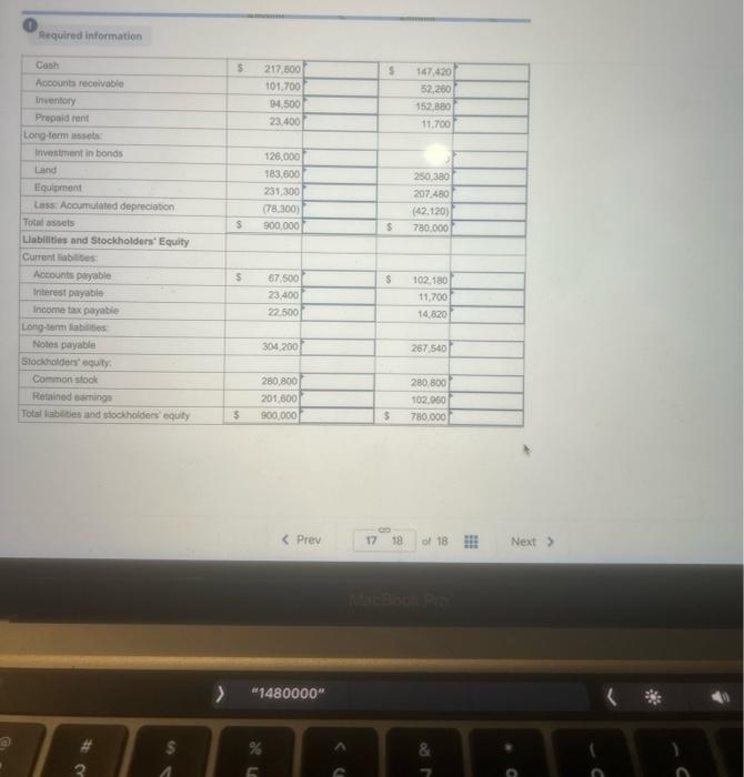 Required information [The following information applles to the questions displayed below) The