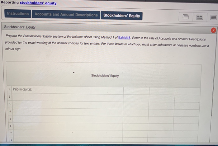 to the lists of Accounts and Amount Descriptions provided for the exact