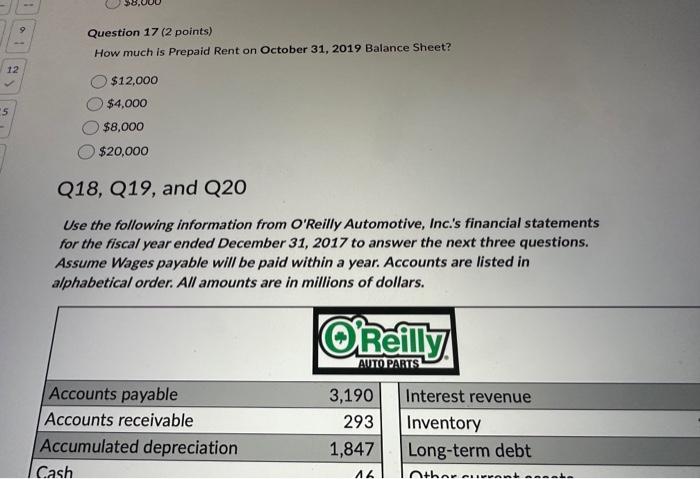 Need help with these! Question 17 ( 2 points) How much is