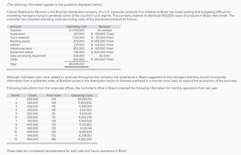 5-8-4 IThe following information applies to the questions displayed below.] Caiman Distribution