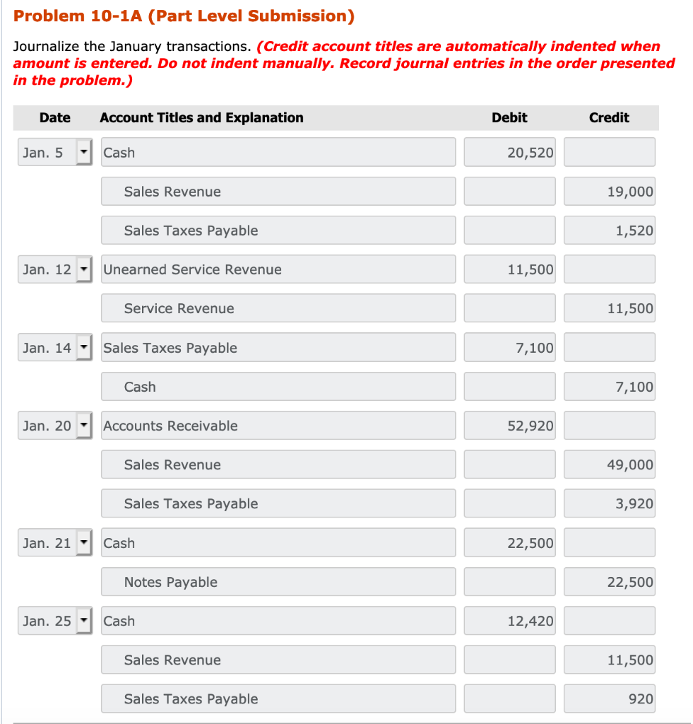 of Concord Corporation contains the following liability accounts. Accounts Payable Sales Taxes
