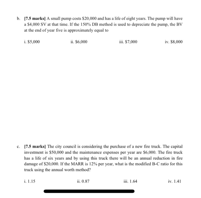 with the steps of the solution b. 17.5 marks] A small pump