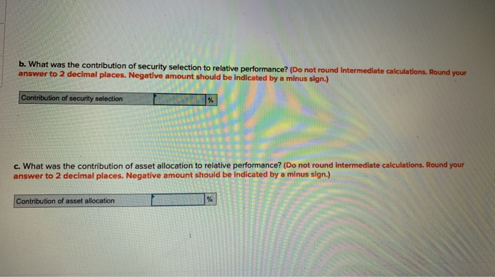 performance of a money manager in a recent month. The table represents